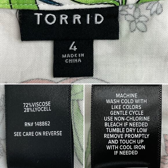 Torrid Line Airbrush Floral Cloud Dancer Tank Top Size 24/26 - Picture 4 of 9